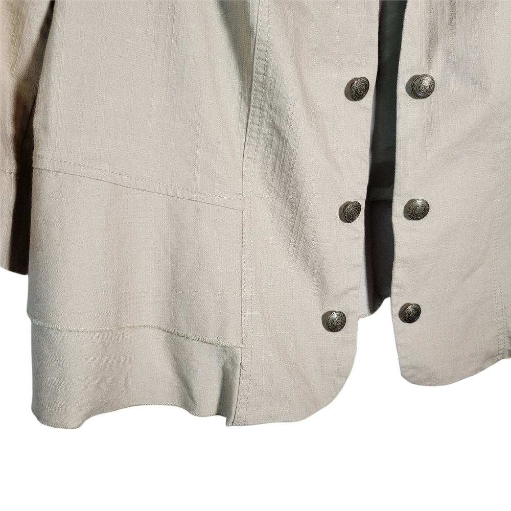 Roz & Ali tan cropped 3/4 sleeve open front blazer Size 1X - Picture 2 of 10